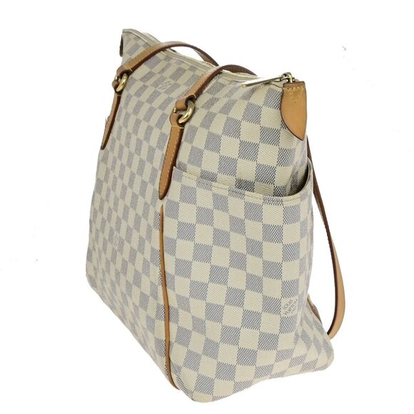 LOUIS VUITTON Logo Totally MM Shoulder Bag Damier Azur Leather WE - Picture 4 of 16